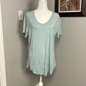 ZYIA Light Teal Classic Vneck Short Sleeve Tshirt Size XXL Womens NEW with tags